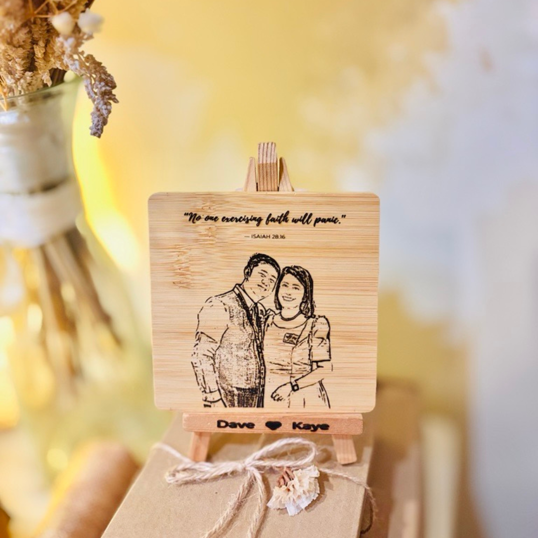 Personalized Engraved Photo Frame with Mini Easel Stand – Ready-to-Gift with Free Box & Card